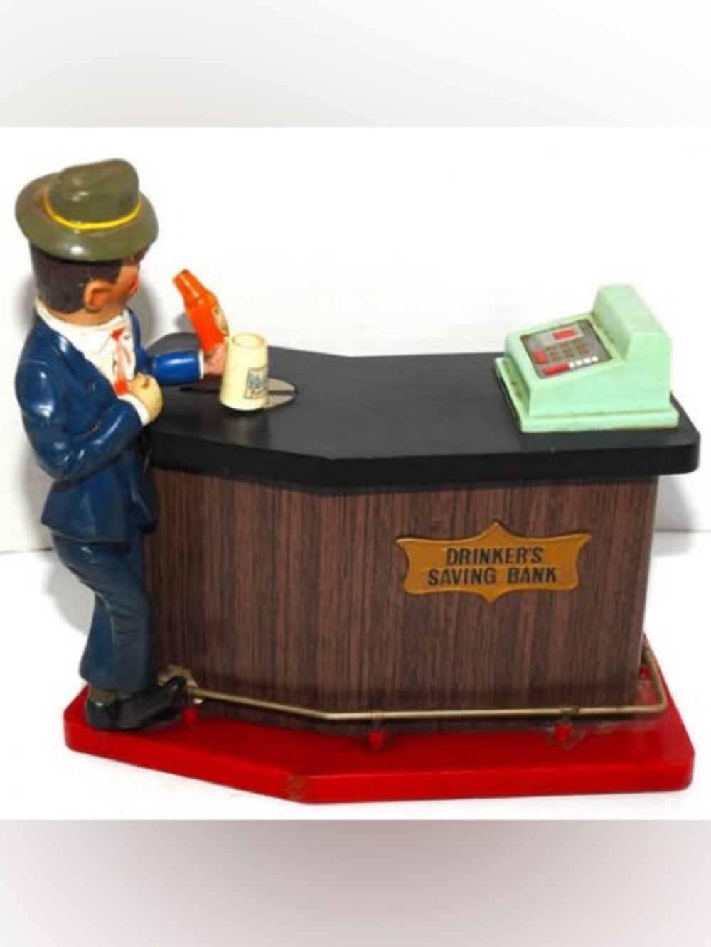 Vintage Rare 1960's  Drinker's Saving Bank Battery Operated Toy made by Windsor